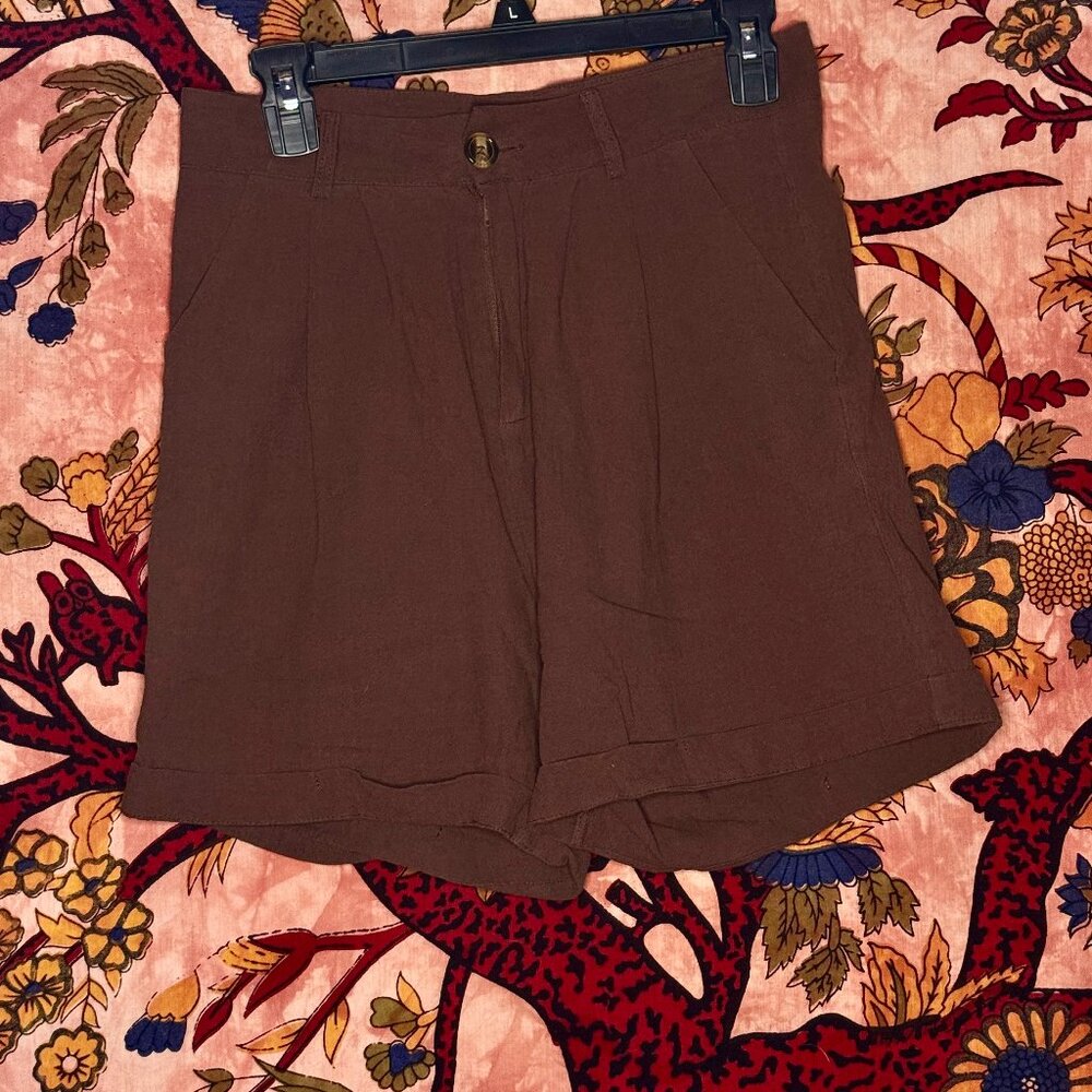 Brown Canvas Shorts